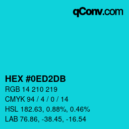 カラーコード: HEX #0ED2DB | qconv.com