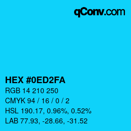 Color code: HEX #0ED2FA | qconv.com