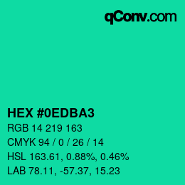 Color code: HEX #0EDBA3 | qconv.com