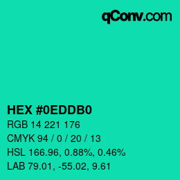 颜色代码: HEX #0EDDB0 | qconv.com