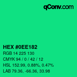 Color code: HEX #0EE182 | qconv.com