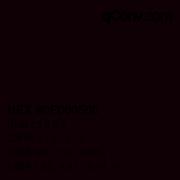 颜色代码: HEX #0F000500 | qconv.com