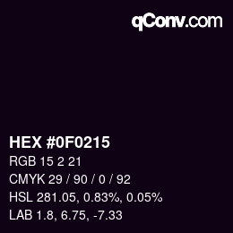 Color code: HEX #0F0215 | qconv.com