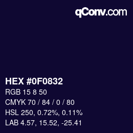 Color code: HEX #0F0832 | qconv.com