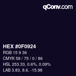 Color code: HEX #0F0924 | qconv.com