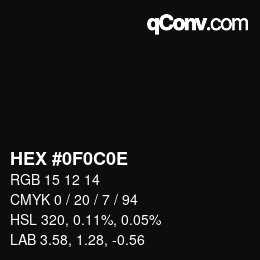 Color code: HEX #0F0C0E | qconv.com