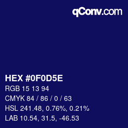 Color code: HEX #0F0D5E | qconv.com