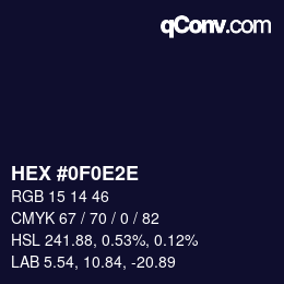 Color code: HEX #0F0E2E | qconv.com