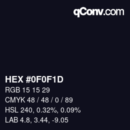 Color code: HEX #0F0F1D | qconv.com