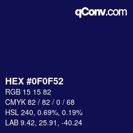 Color code: HEX #0F0F52 | qconv.com