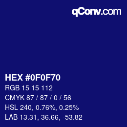 Color code: HEX #0F0F70 | qconv.com