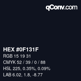 Color code: HEX #0F131F | qconv.com