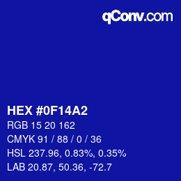 Color code: HEX #0F14A2 | qconv.com