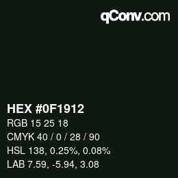 Color code: HEX #0F1912 | qconv.com