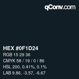 Código de color: HEX #0F1D24 | qconv.com