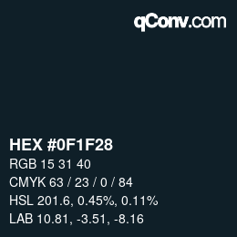 Color code: HEX #0F1F28 | qconv.com