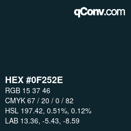 Color code: HEX #0F252E | qconv.com