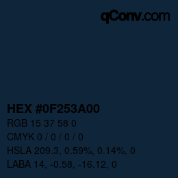 Color code: HEX #0F253A00 | qconv.com