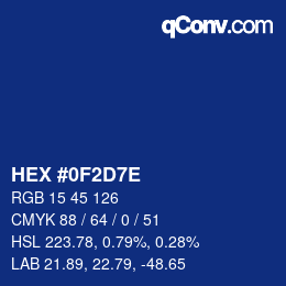 Código de color: HEX #0F2D7E | qconv.com