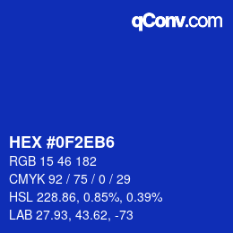 Color code: HEX #0F2EB6 | qconv.com
