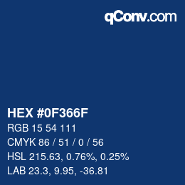 Color code: HEX #0F366F | qconv.com