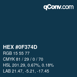 Color code: HEX #0F374D | qconv.com