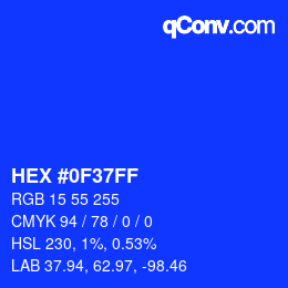 Color code: HEX #0F37FF | qconv.com