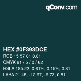Código de color: HEX #0F393DCE | qconv.com