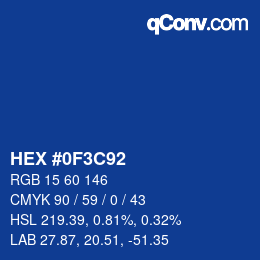 カラーコード: HEX #0F3C92 | qconv.com