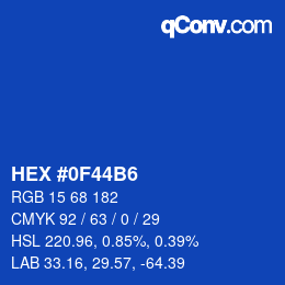 Color code: HEX #0F44B6 | qconv.com