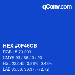 Color code: HEX #0F46CB | qconv.com
