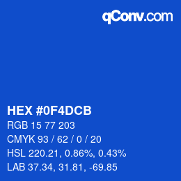 Color code: HEX #0F4DCB | qconv.com