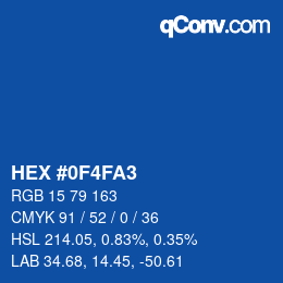 カラーコード: HEX #0F4FA3 | qconv.com