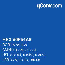 カラーコード: HEX #0F54A8 | qconv.com