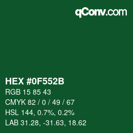 Código de color: HEX #0F552B | qconv.com