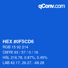 Color code: HEX #0F5CD6 | qconv.com