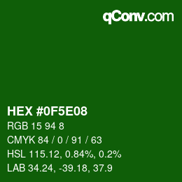 Color code: HEX #0F5E08 | qconv.com