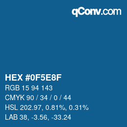 Color code: HEX #0F5E8F | qconv.com