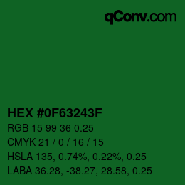 Code couleur: HEX #0F63243F | qconv.com