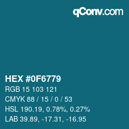Color code: HEX #0F6779 | qconv.com