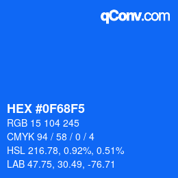 Color code: HEX #0F68F5 | qconv.com