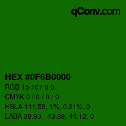 Color code: HEX #0F6B0000 | qconv.com