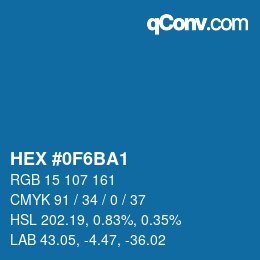 Color code: HEX #0F6BA1 | qconv.com