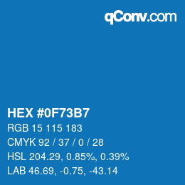 Color code: HEX #0F73B7 | qconv.com