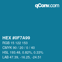 Color code: HEX #0F7A99 | qconv.com