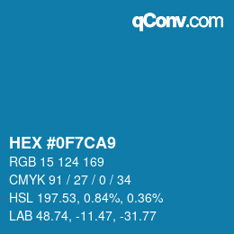 Color code: HEX #0F7CA9 | qconv.com