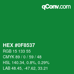 Color code: HEX #0F8537 | qconv.com