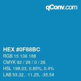 Color code: HEX #0F88BC | qconv.com