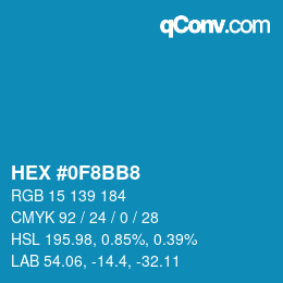 Color code: HEX #0F8BB8 | qconv.com