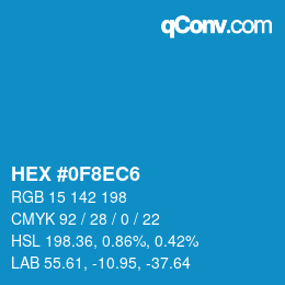 Color code: HEX #0F8EC6 | qconv.com